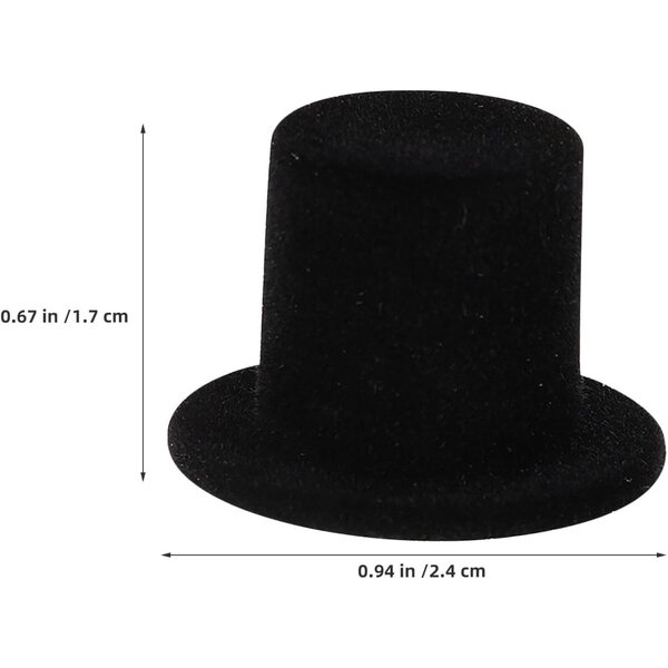 Gatuida 40 mini cappelli a cilindro decorativi neri fai da te con pupazzo di neve