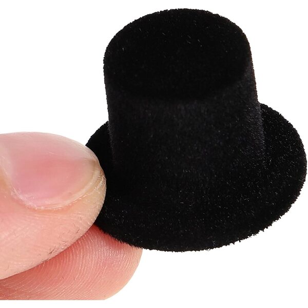 Gatuida 40 mini cappelli a cilindro decorativi neri fai da te con pupazzo di neve