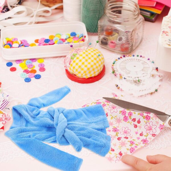 Peignoir Mini Blu per bambole in Tessuto Morbido, Accessorio Versatile e Leggero