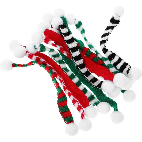 12 Mini Sciarpe In magliaes Colorate per Decorazioni Natalizie e Casa delle Bambole