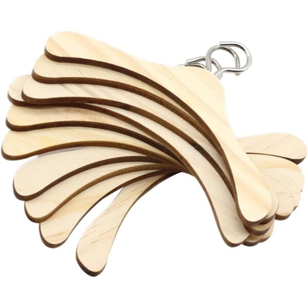 Set 12 Grucce in Legno Naturale 12 cm per Vestiti Bambole - Organizza e Gioca