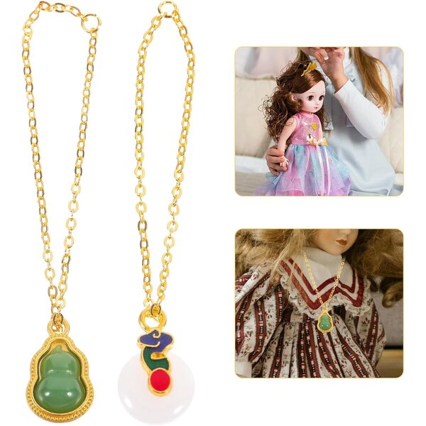 Gatuida Set 2 Collane Miniature per Bambole Accessori Moda per Bambine