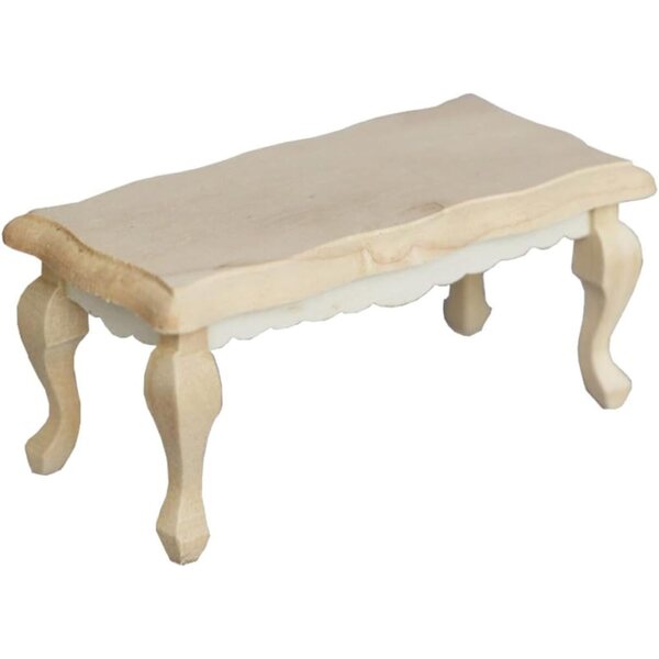 ORFOFE Mini Tavolino da Tè in Legno Beige per Miniature e Case delle Bambole
