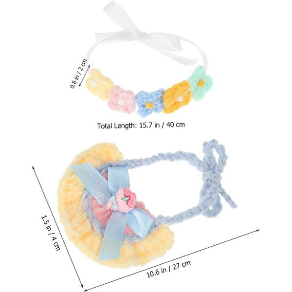 Gatuida-Puppenzubehörset: Blumenbandeau und weiches Baumwolllätzchen