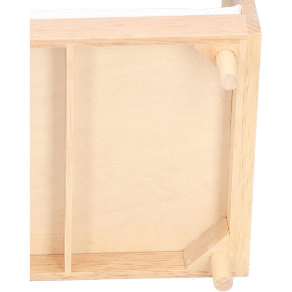 1:12 Doppelbett aus Eichenholz für Puppenhaus mit eleganter Matratze