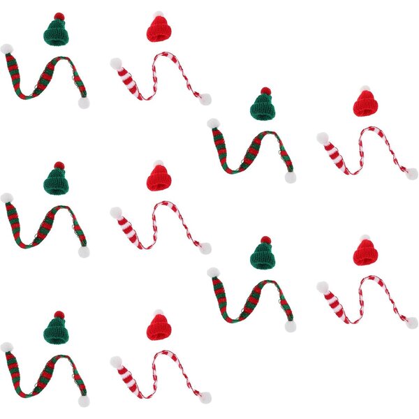 VICASKY Mini-Weihnachtshauben und Schals für Flaschen und Dekorationen – 20 Stück
