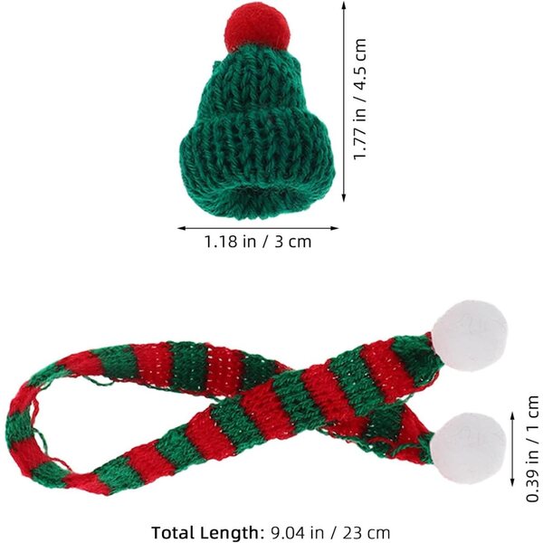 VICASKY Mini Bonnet e Sciarpe Natalizie per Bottiglie e Decorazioni - 20 Pezzi