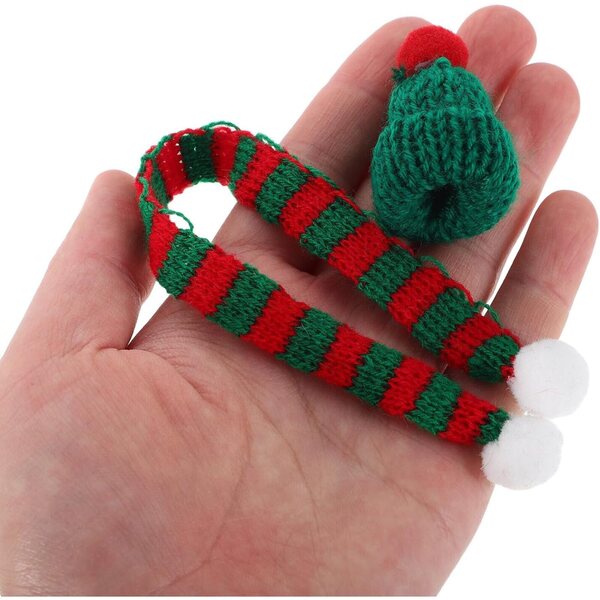 VICASKY Mini Bonnet e Sciarpe Natalizie per Bottiglie e Decorazioni - 20 Pezzi