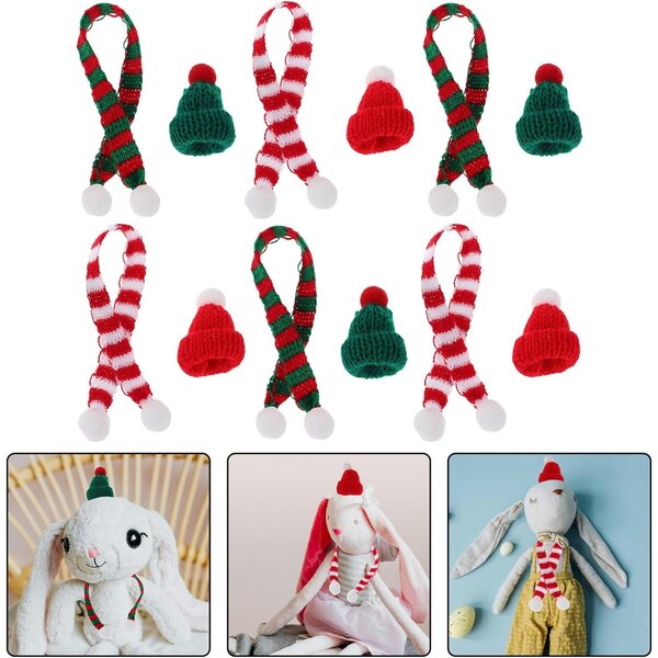 VICASKY Mini Bonnet e Sciarpe Natalizie per Bottiglie e Decorazioni - 20 Pezzi
