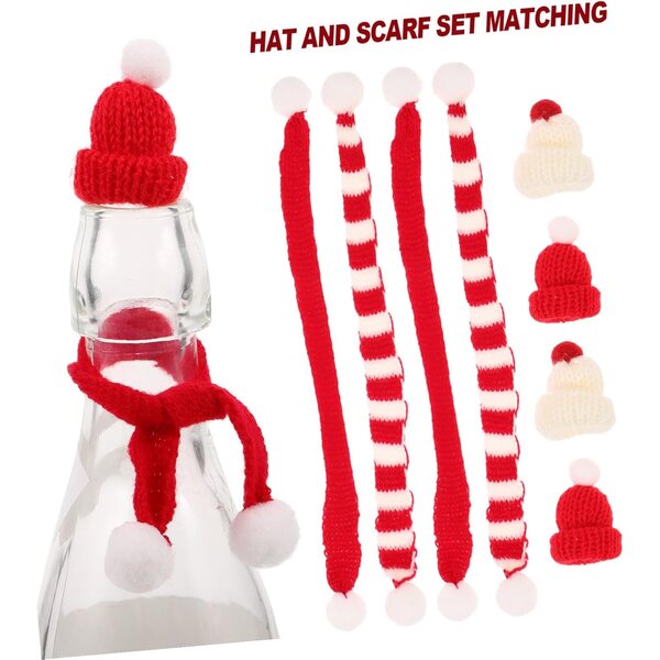 Mini cappello e sciarpe natalizie VICASKY per bambole - 40 pezzi festivi lavorati a maglia