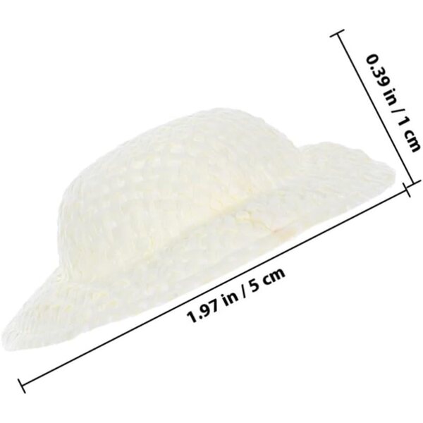 Gatuida Mini Chapeaux Tissés für Puppen – 12 Stück Beige, kreatives Zubehör