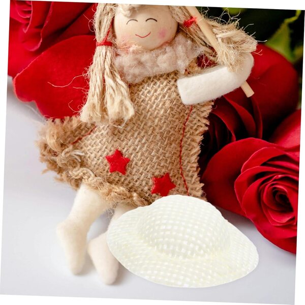 Gatuida Mini Chapeaux Tissés für Puppen – 12 Stück Beige, kreatives Zubehör