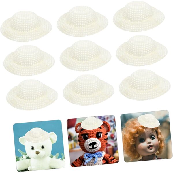 Gatuida Mini Chapeaux Tissés für Puppen – 12 Stück Beige, kreatives Zubehör