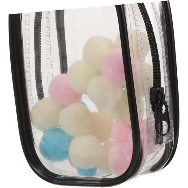 VICASKY Mini Sac Transparent con Porta Chiavi e Pompon per Mini Figurine 2 Pezzi