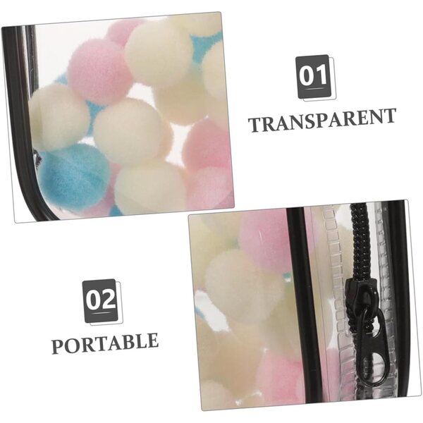 VICASKY Mini Sac Transparent con Porta Chiavi e Pompon per Mini Figurine 2 Pezzi