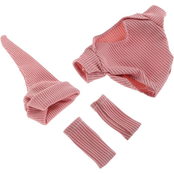 Gatuida Realistisches Kleidungsset für 18 cm große Puppen mit Schuhen und rosa Hut