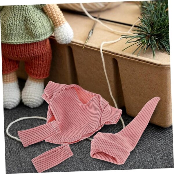 Gatuida Realistisches Kleidungsset für 18 cm große Puppen mit Schuhen und rosa Hut