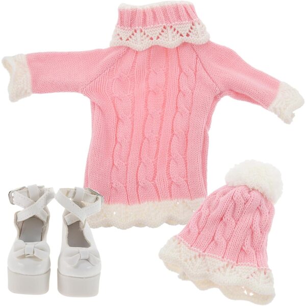 Gatuida Winterkleidungsset für 60 cm große Puppen mit Pullover, Mütze und Schuhen