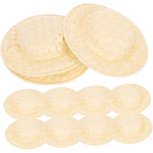 Set mit 20 Mini-Hüten aus gewebtem Papier, 5 cm, für Puppen und kreative Dekorationen