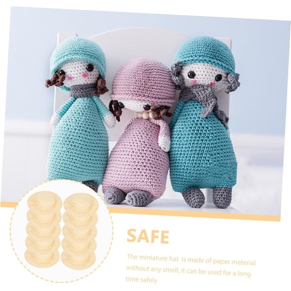 Set mit 20 Mini-Hüten aus gewebtem Papier, 5 cm, für Puppen und kreative Dekorationen