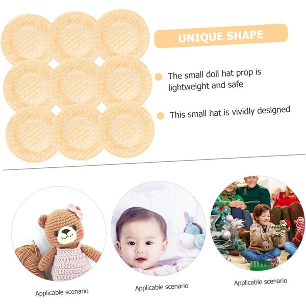 Set mit 20 Mini-Hüten aus gewebtem Papier, 5 cm, für Puppen und kreative Dekorationen