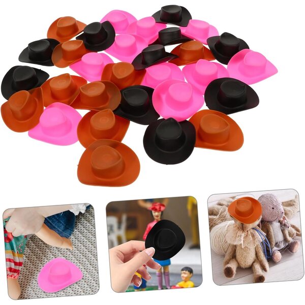 Gatuida 30 Mini Cappelli Cowboy Colorati per Pupazzi e Decorazioni Artigianali