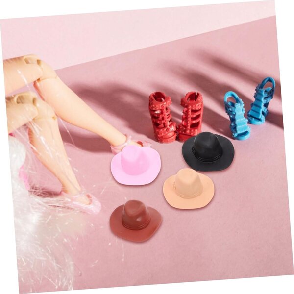 Gatuida 12 Mini Cappelli Cowboy in Plastica per Casa delle Bambole e Hobby Creativi