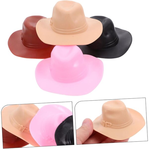 Gatuida 12 Mini Cappelli Cowboy in Plastica per Casa delle Bambole e Hobby Creativi