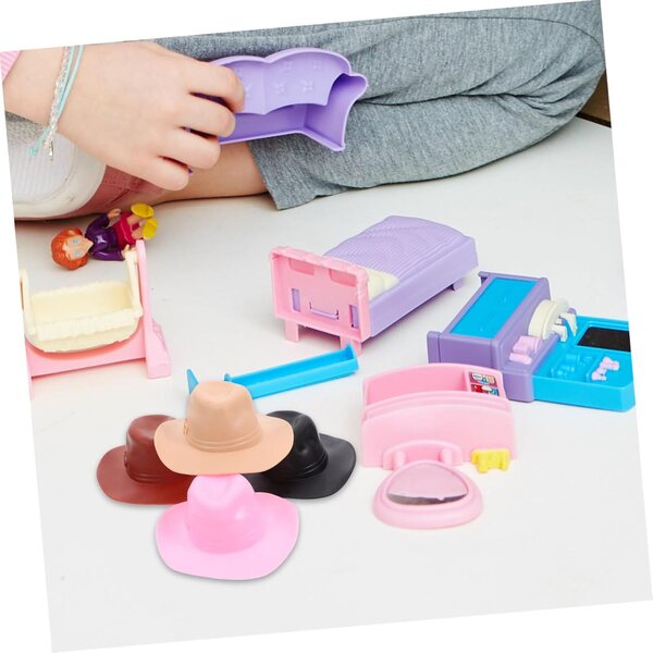 Gatuida 12 Mini Cappelli Cowboy in Plastica per Casa delle Bambole e Hobby Creativi