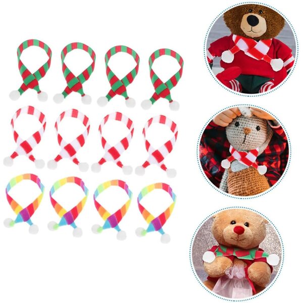 VICASKY 12 bunte Mini-Deko-Schals für Puppen und Weihnachtsschmuck