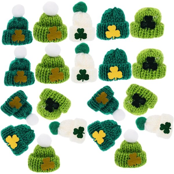 Gatuida 25 mini cappelli di lana colorati per la decorazione fai da te del giorno di San Patrizio