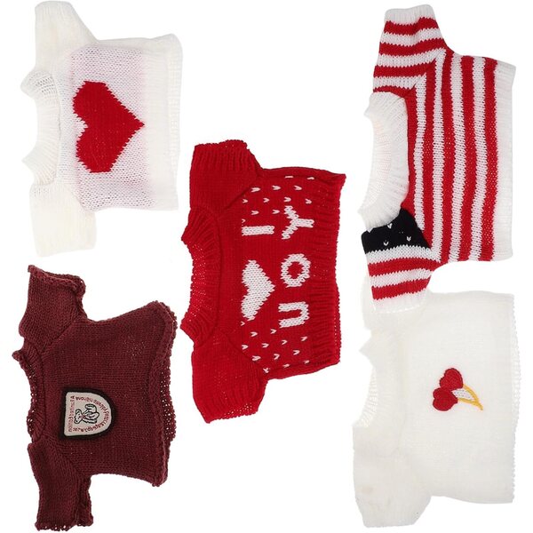 Gatuida 5er-Set Garnkleidung für Teddybären 16,5 x 10,5 cm Plüschpuppenzubehör
