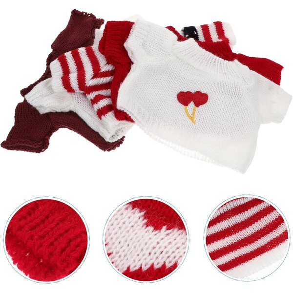 Gatuida Set 5 Abiti in Filato per Orsetti 16,5x10,5 cm Accessori Bambole Peluche