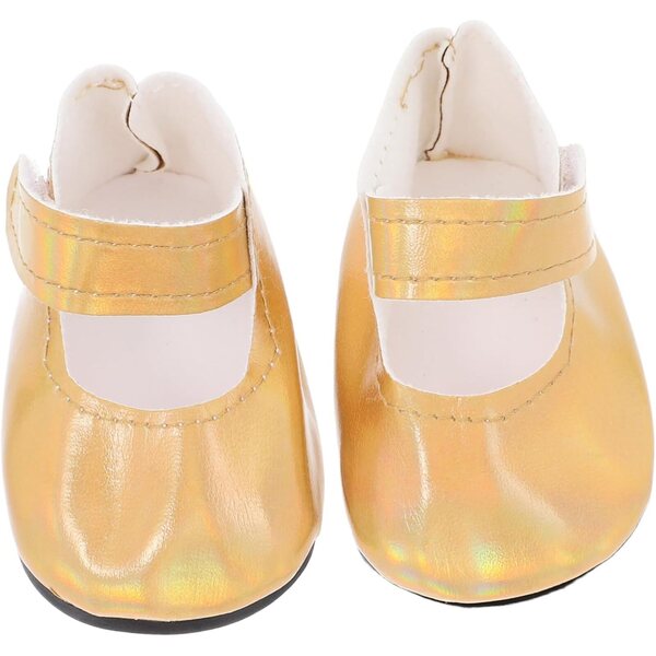 Gatuida Scarpe Dorate per Bambola 18 Pollici in PU, Miniature per Giochi di Ruolo Bambini