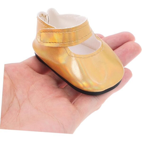 Gatuida Scarpe Dorate per Bambola 18 Pollici in PU, Miniature per Giochi di Ruolo Bambini