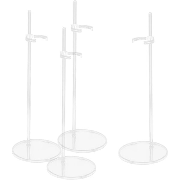 Gatuida verstellbare transparente Halterung für Puppen und Figuren 30 cm, 4-teiliges Set