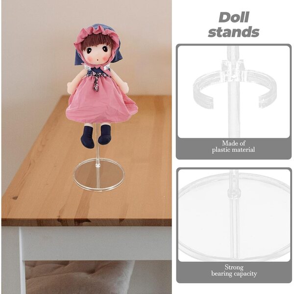 Gatuida verstellbare transparente Halterung für Puppen und Figuren 30 cm, 4-teiliges Set