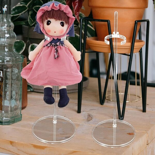 Gatuida verstellbare transparente Halterung für Puppen und Figuren 30 cm, 4-teiliges Set
