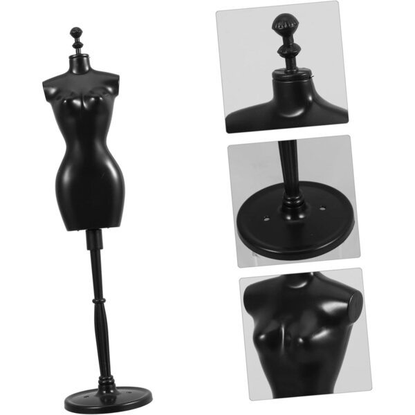 Set 6 Mini Mannequins di Supporto per Abiti Bambole - Gatuida, Nero ABS Resistente