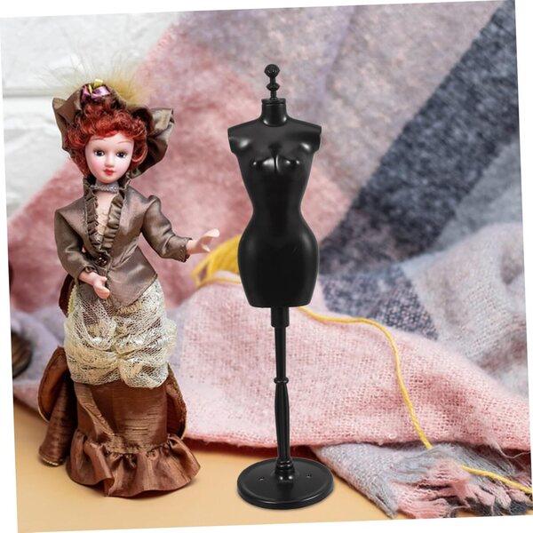 Set 6 Mini Mannequins di Supporto per Abiti Bambole - Gatuida, Nero ABS Resistente