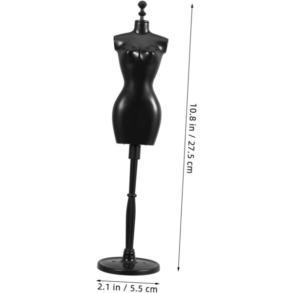 Set 6 Mini Mannequins di Supporto per Abiti Bambole - Gatuida, Nero ABS Resistente