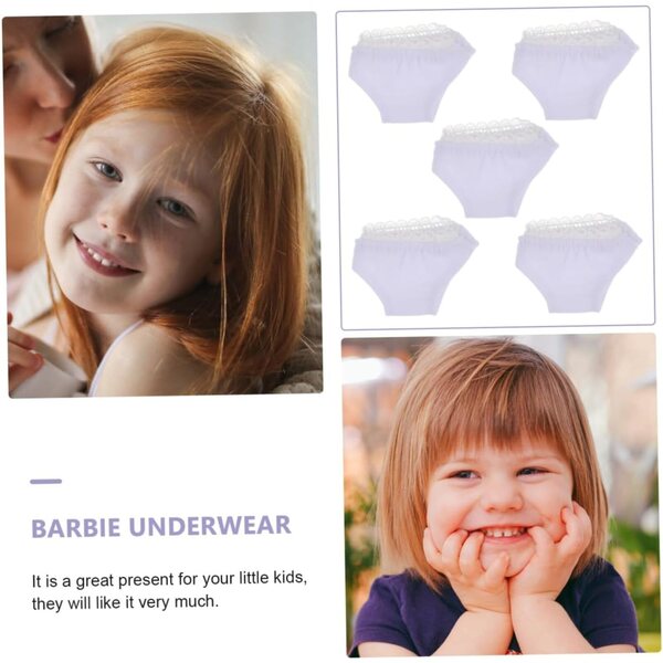 Gatuida Set di 5 Culottes Bianche Elastiche per bambole Mini 4x3,5 cm