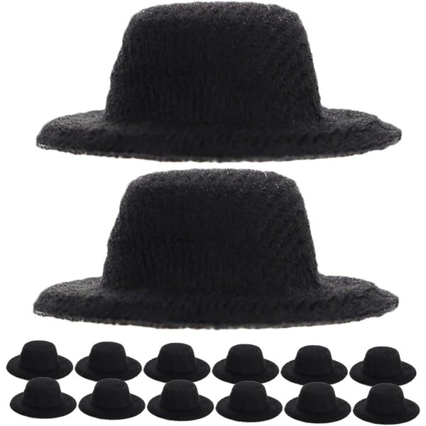 VICASKY 40 mini cappelli a cilindro neri per decorazioni, artigianato e accessori DIY