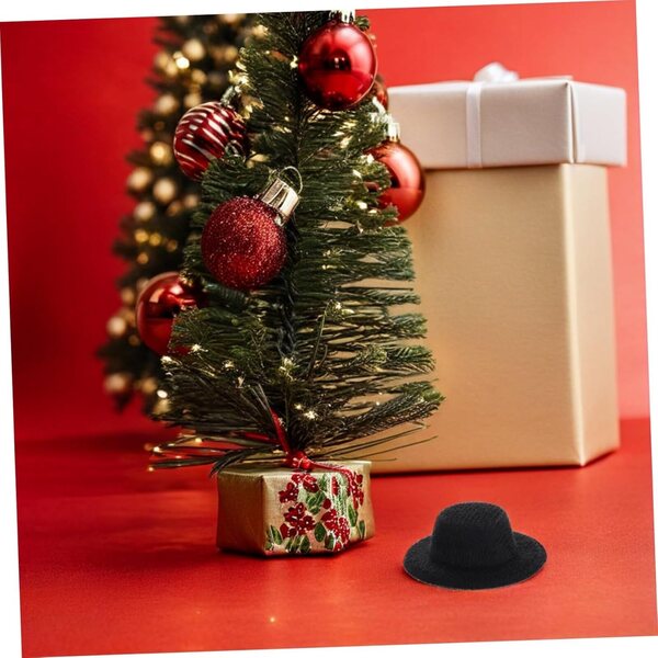 VICASKY 40 mini cappelli a cilindro neri per decorazioni, artigianato e accessori DIY