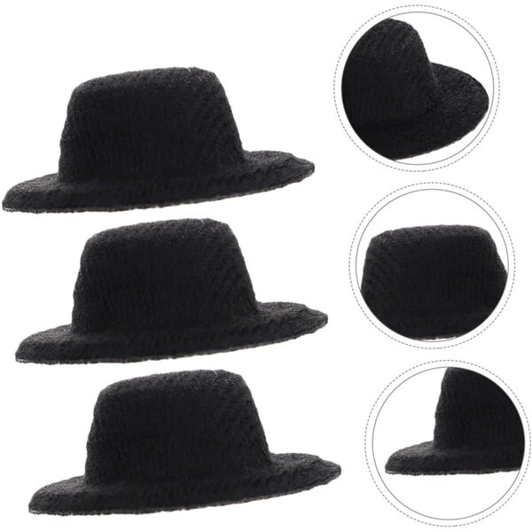 VICASKY 40 mini cappelli a cilindro neri per decorazioni, artigianato e accessori DIY