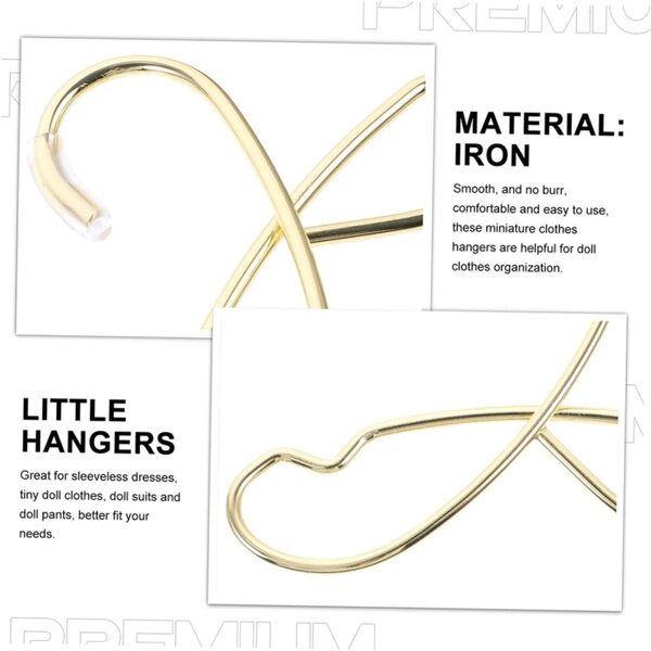 Gatuida Set 5 Cintres per Vestiti di Bambola Miniatura Decorativi e Resistenti