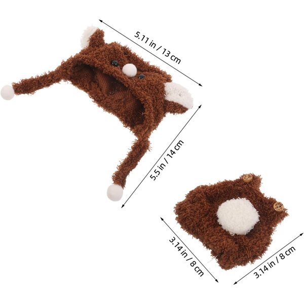 Gatuida Braunbären-Puppenkleidungsset mit Hut und Latzhose