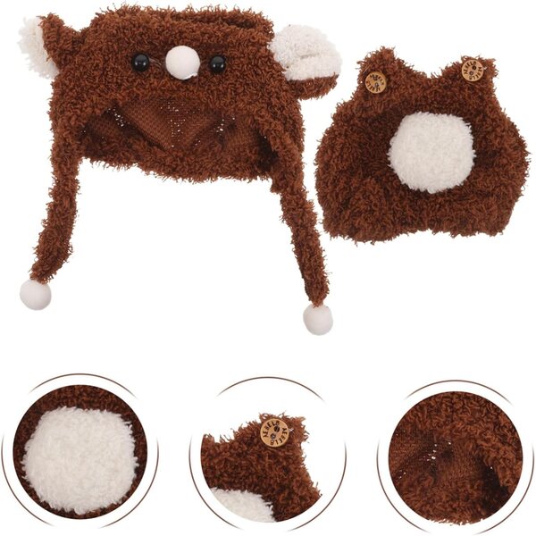 Gatuida Braunbären-Puppenkleidungsset mit Hut und Latzhose