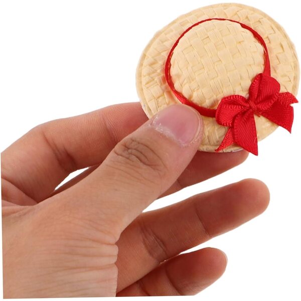 Mini handgemachte Strohhüte für Puppen 4 Stück - DIY kreatives Zubehör