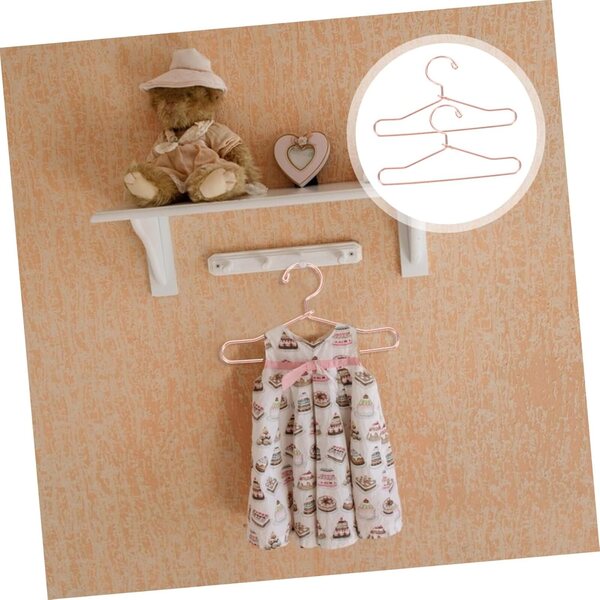 VICASKY Set 10 Mini Cintre in Metallo per Vestiti di Bambole Colore Oro Rosa